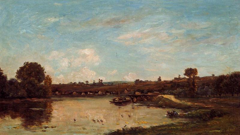 Washerwomen near Valmondois, Charles-Francois Daubigny